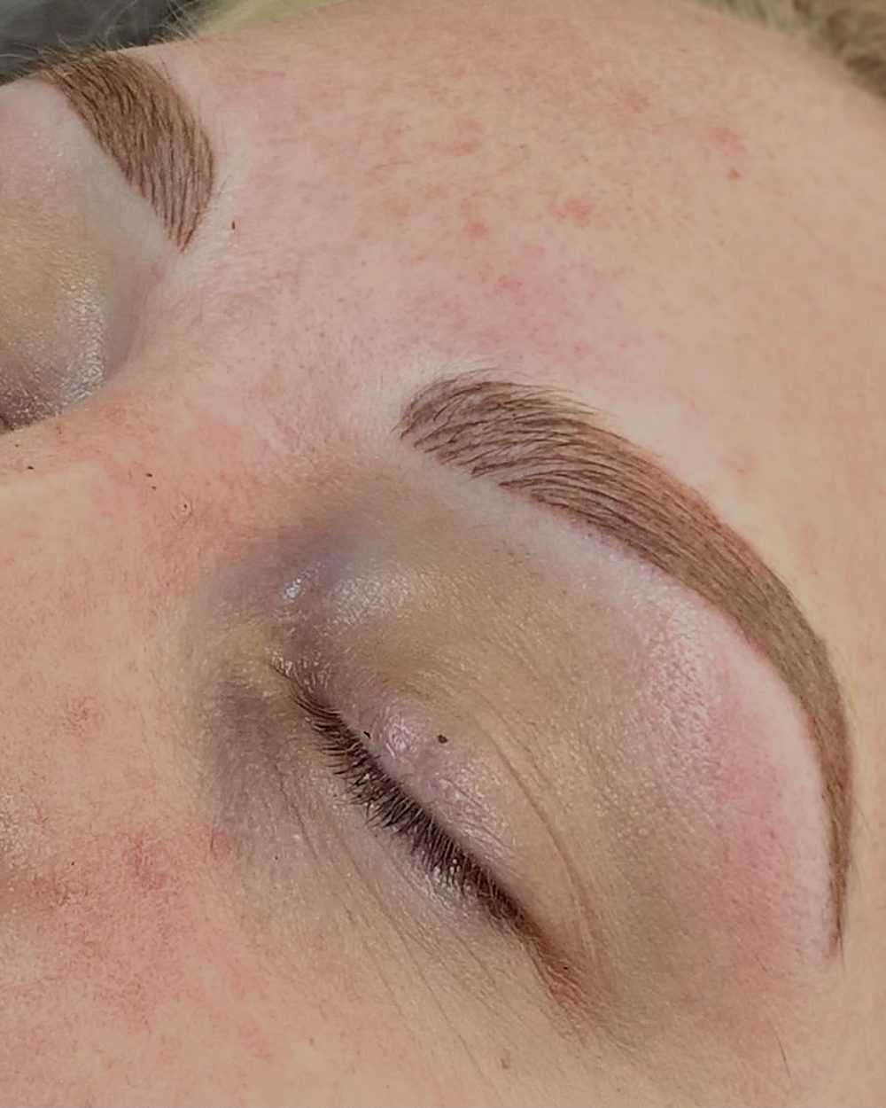 Combination brows by Alison Burns, straight after treatment